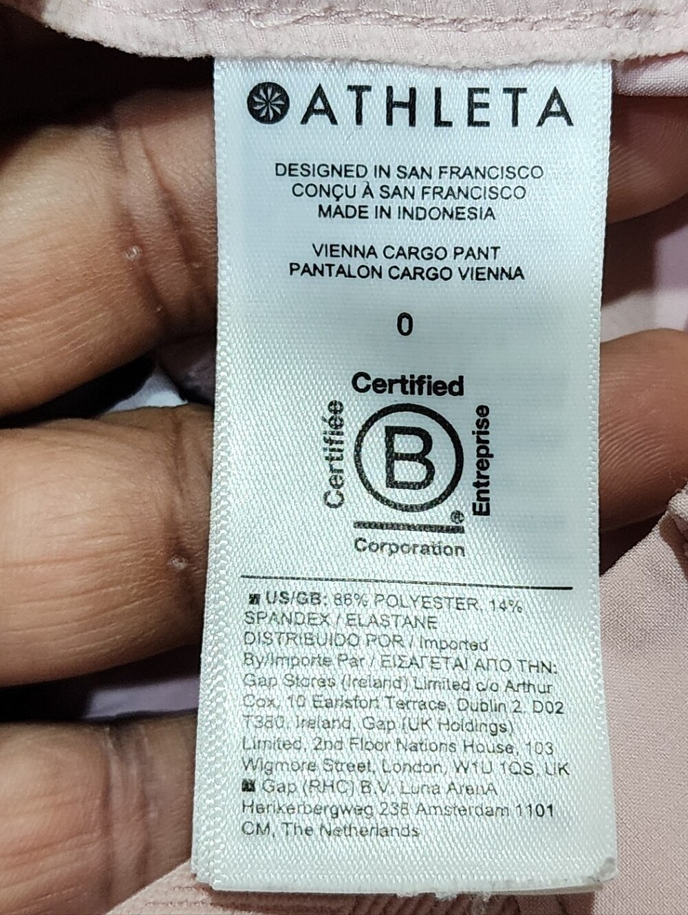 Athleta Pale Pink Cargo Wide-Leg Pants Size 0 - Picture 9 of 14